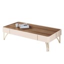 Ver imagem 4 de Rack Bancada Graci 1.8 com Mesa de Centro Cadenza Castanho Off White – Hb Móveis