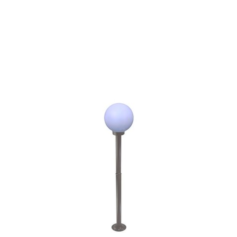 Poste de Jardim com Globo de Polietileno Leitoso 1,30m P10/b15 em Aço Marrom