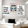Quadro Kombi Azul Frases decorativo Conj. 3 peças - 1