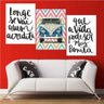 Quadro Kombi Azul Frases decorativo Conj. 3 peças - 3