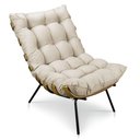 Ver imagem 4 de Kit 2 Poltronas Costela Suede Base Metálica Pallazio Bege