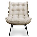 Ver imagem 5 de Kit 2 Poltronas Costela Suede Base Metálica Pallazio Bege