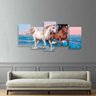 Quadro decorativo Cavalos Artístico Para Sala Hall Mosaico - 1
