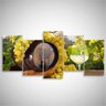 Quadro Vinho e Uvas decorativo 125x60 Para Sala Cozinha - 1
