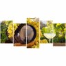 Quadro Vinho e Uvas decorativo 125x60 Para Sala Cozinha - 5