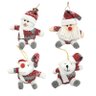 Kit 4 Bonecos Natalinos Pelúcia Pendente Vermelho e Cinza 14cm Papai Noel, Boneco de Neve, Rena e Ur - 5