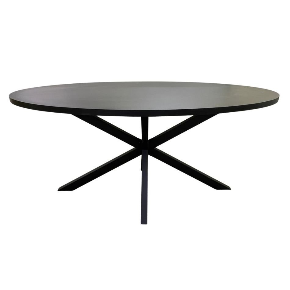 Mesa Estilo Industrial - Modelo Oval - 160x90cm - Cor Preto - 2