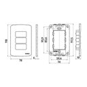Ver imagem 2 de Placa com Suporte Margirius B3 Colors 4x2 para 3 Módulos Horizontais Preto Ebony
