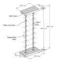 Ver imagem 2 de Kit Expositor de Calçados com 2 Coluna e 30 Suportes Aramados Screw Comac Branco