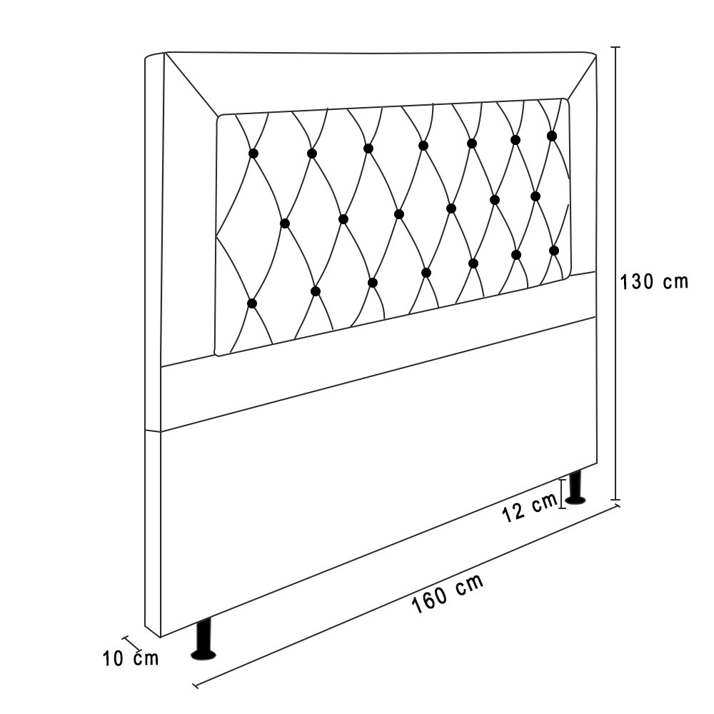 Cabeceira Malta Para Cama Box Queen 160 cm Veludo - D'Rossi - Marrom - 4