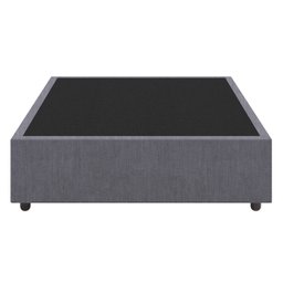 Base Cama Box Casal Veludo Bordado Cinza Skybox - 3
