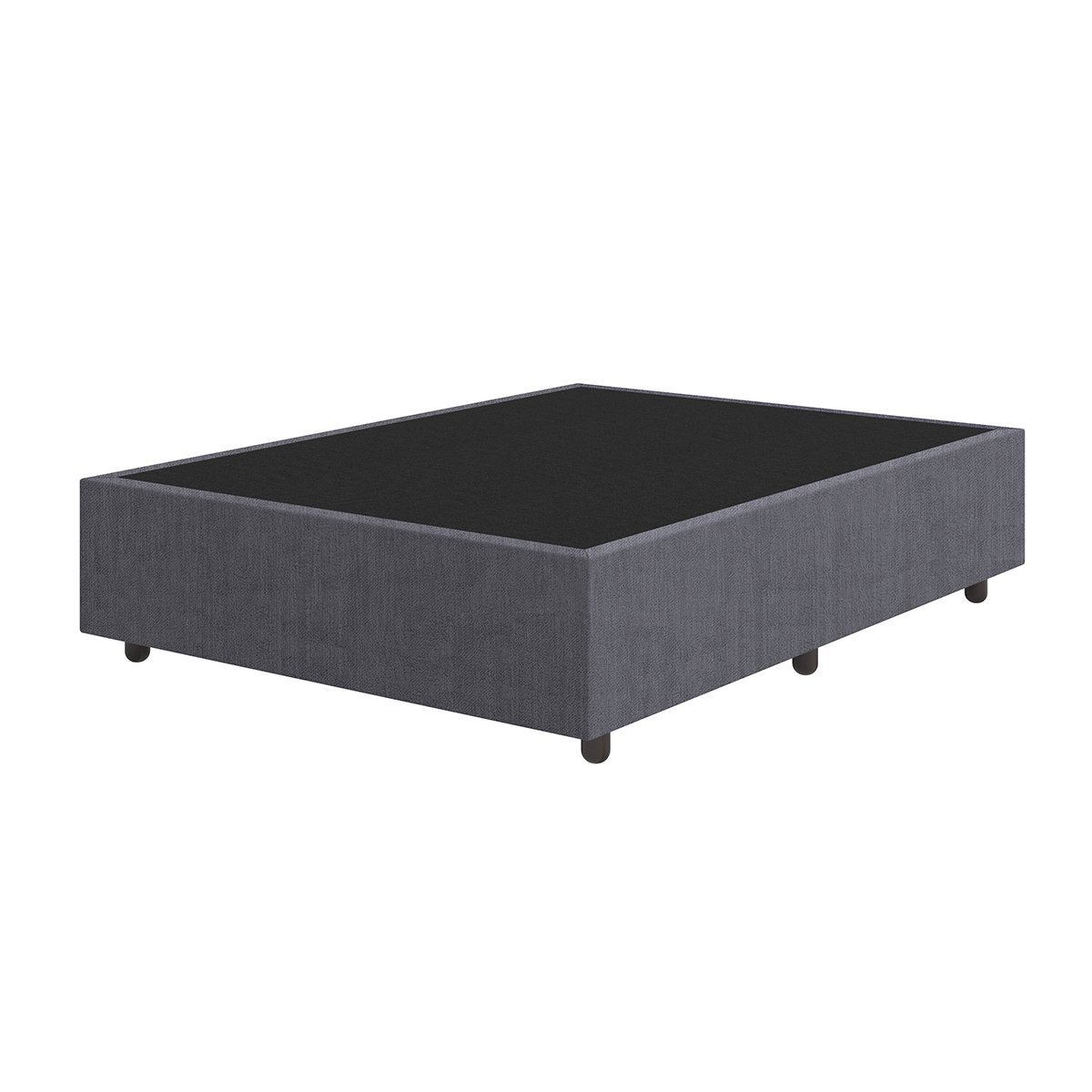 Base Cama Box Casal Veludo Bordado Cinza Skybox - 5