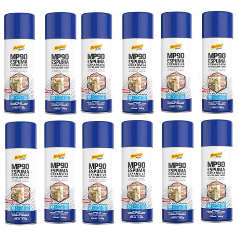 Kit 12 Espuma Expansiva de Poliuretano 230ml - Mundial Prime