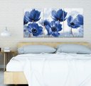 Ver imagem 3 de Quadro Decorativo 122x60 Sala Quarto Abstrato Flor Azul