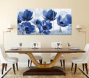 Ver imagem 2 de Quadro Decorativo 122x60 Sala Quarto Abstrato Flor Azul