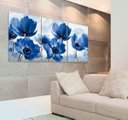 Ver imagem 4 de Quadro Decorativo 122x60 Sala Quarto Abstrato Flor Azul