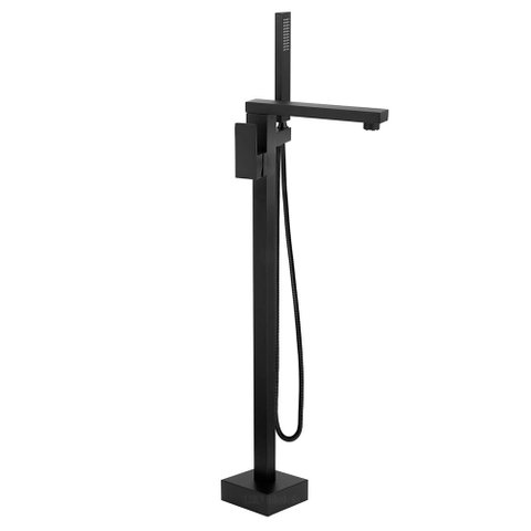 Misturador Monocomando de Piso para Banheira Quadrado Preto