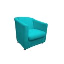 Ver imagem 2 de Poltrona Decorativa Biane Suede Azul Tifany Pés Cromado Mz Decor