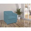Ver imagem 3 de Poltrona Decorativa Biane Suede Azul Tifany Pés Cromado Mz Decor