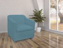 Ver imagem 3 de Poltrona Decorativa Biane Suede Azul Tifany Pés Cromado Mz Decor