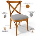 Ver imagem 4 de Kit 02 Cadeiras Para Sala de Jantar e Estar Living Estofada Ávila L02 Suede Cinza - Lyam Lyam Decor
