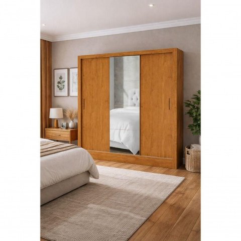 Guarda Roupa com Espelho e 3 Portas Sapphire -grand Line
