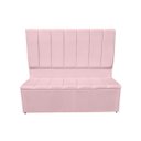 Ver imagem 1 de Kit Cabeceira e Recamier Baú para Cama Box Casal Queen:rosa Bebe