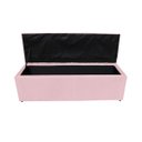 Ver imagem 4 de Kit Cabeceira e Recamier Baú para Cama Box Casal Queen:rosa Bebe