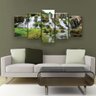 Quadro Decorativo Cachoeira Verde 129x61 5pc Sala - 2