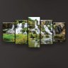Quadro Decorativo Cachoeira Verde 129x61 5pc Sala - 3