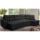 Ver imagem 1 de Sofá de Canto Retrátil e Reclinável Direito 3,00x2,36m Molas Cama inBox Espanha Velusoft Preto