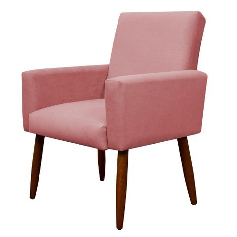 Poltrona Decorativa Nina Cadeira Escritório Recepção Wdecor Cor:cinza