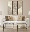 Ver imagem 1 de Quadros Decorativos Mandala Bege 3 Peças para Sala
