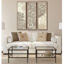 Ver imagem 1 de Quadros Decorativos Mandala Bege 3 Peças para Sala