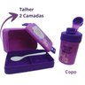 Kit Marmita Lancheira Infantil C/ Garrafa + Talher Plástico:roxo - 7