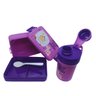 Kit Marmita Lancheira Infantil C/ Garrafa + Talher Plástico:roxo - 5