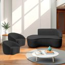 Ver imagem 1 de Kit Divã Recamier Orgânico Marrocos 180cm Lado Esquerdo e 2 Poltronas Amore Linho