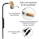Ver imagem 2 de 2 Arandela Interna Dourada Articulada Cabeceira Plug Lup86