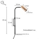 Ver imagem 4 de 2 Arandela Interna Dourada Articulada Cabeceira Plug Lup86