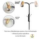 Ver imagem 3 de 2 Arandela Interna Dourada Articulada Cabeceira Plug Lup86