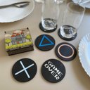 Ver imagem 2 de Conjunto 6 Porta Copos Com Caixa MDF Descanso De Copos de Mesa Gamer Ps4