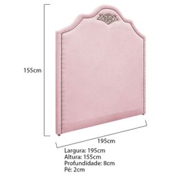 Kit Cabeceira e Calçadeira King Orlando P02 195 cm para cama Box Suede - Amarena - 4