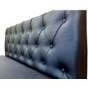 Ver imagem 3 de Poltrona Booth 1,10cm Cedro Azul com Rodapé, Capitone Costurado