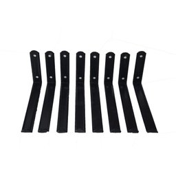 Kit 8 peças Suporte cantoneira Invertida - Mod. "U" p/ prateleira de 25cm - Preta - 1