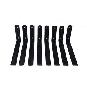 Kit 8 peças Suporte cantoneira Invertida - Mod. "U" p/ prateleira de 25cm - Preta