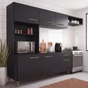 Ver imagem 1 de Cozinha Emilly 6 Portas 4 Gavetas c/Nichos Yescasa Preto