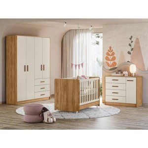 Quarto Infantil Pérola Cor Nature Off White - Peternella