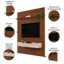 Ver imagem 3 de Painel para Tv 65 Pol Ripado com Bancada Suspensa 183x240cm Pratisk D04 Freijó/off White - Mpozenato
