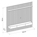Ver imagem 4 de Painel para Tv 65 Pol Ripado com Bancada Suspensa 183x240cm Pratisk D04 Freijó/off White - Mpozenato