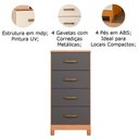 Ver imagem 2 de Cômoda Molly 4 Gavetas MDP-MDP Puxador Plástico Freijó-Titanium Albatroz Móveis